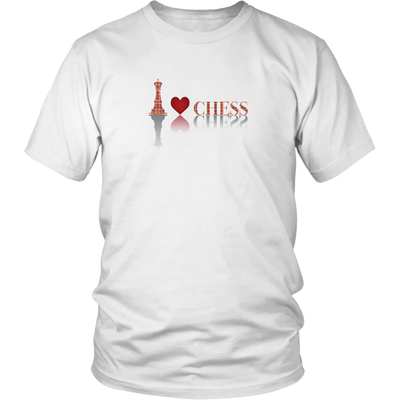 I heart Chess - I love Chess plaid reflective design - Adult Unisex T-Shirt