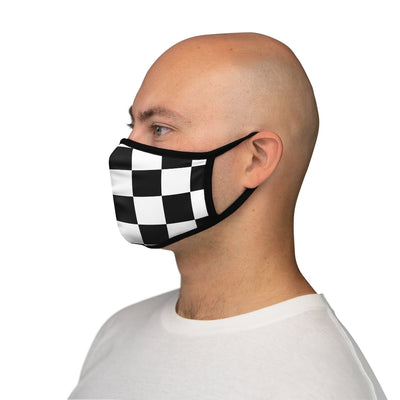 Chess board squares Fitted Polyester Face Mask