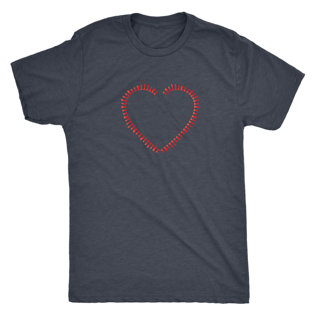Heart made of chess pieces  - Triblend T-Shirt