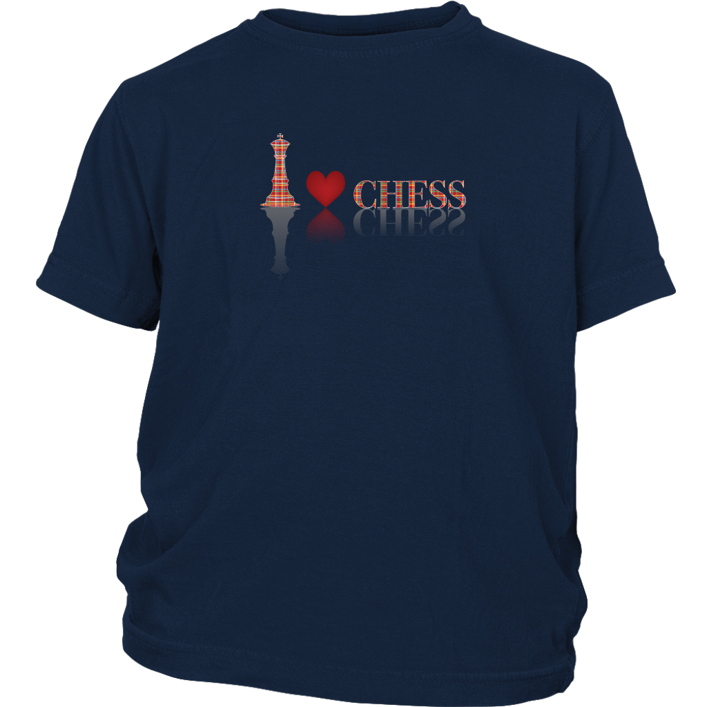 I heart Chess - I love Chess plaid reflective design - Youth T-Shirt