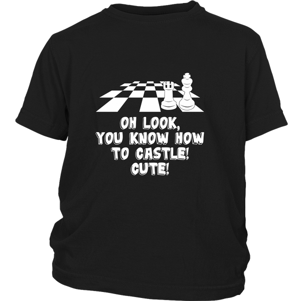 Oh look, you know how to castle! cute! - Youth chess T-shirt