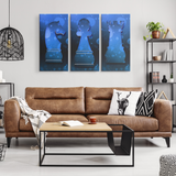 Knight, Pawn, Rook - 3 Piece Canvas wall art