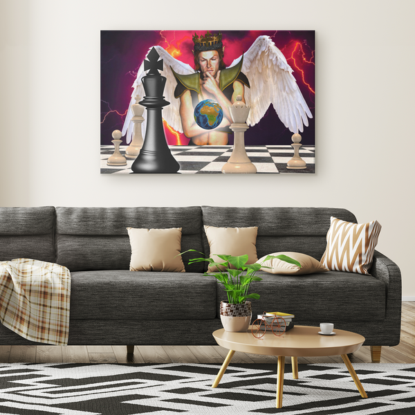 Angel earth chess - Rectangle Gallery Canvas Art