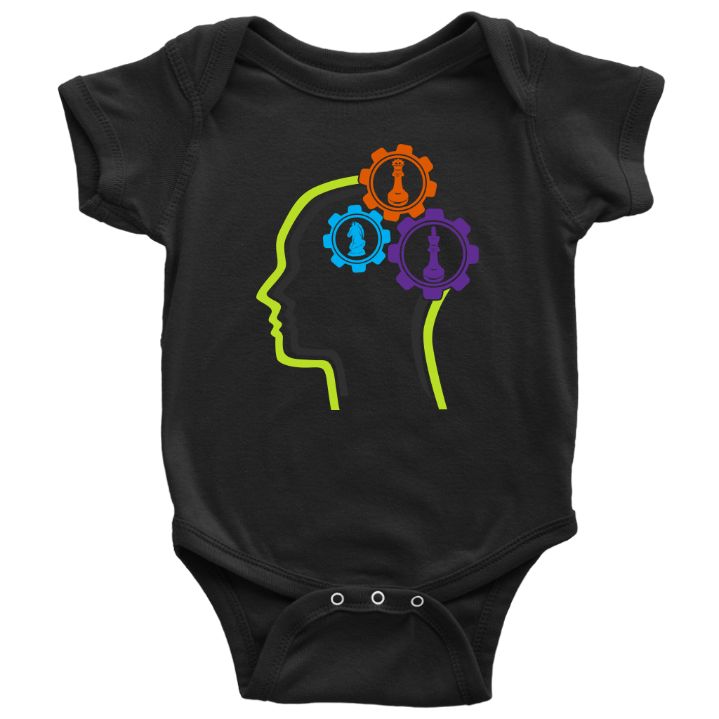 Chess in the mind - Chess Gears - Baby Onesie