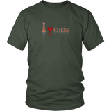 I heart Chess - I love Chess plaid reflective design - Adult Unisex T-Shirt