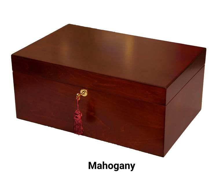 Chess Large Elegant Wood Coffer Storage Box Felt-lined