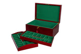 Chess Large Elegant Wood Coffer Storage Box Felt-lined