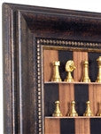 Wall Mounted Chess Set with Black Walnut Chess Board