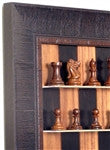 Wall Mounted Chess Set with Black Walnut Chess Board
