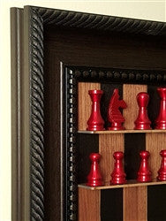 Wall Mounted Chess Set with Black Walnut Chess Board