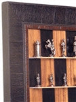 Wall Mounted Chess Set with Black Walnut Chess Board