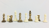 Carved Camel Bone Chess Pieces with Storage Box