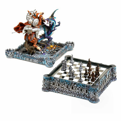 Medieval Dragons and Knights Chess Set
