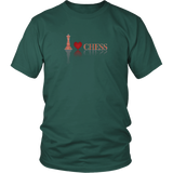 I heart Chess - I love Chess plaid reflective design - Adult Unisex T-Shirt