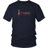 I heart Chess - I love Chess plaid reflective design - Adult Unisex T-Shirt