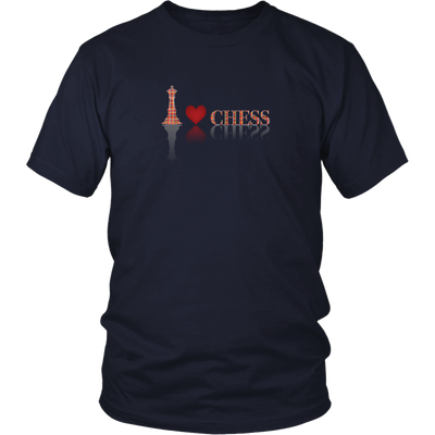 I heart Chess - I love Chess plaid reflective design - Adult Unisex T-Shirt