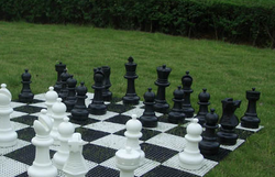 Indoor / Outdoor Garden Chess Set with Plastic Chess Mat