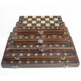 3 in 1 Magnetic Foldable chess, checkers and backgammon wooden board game set with Decorated and Marked borders