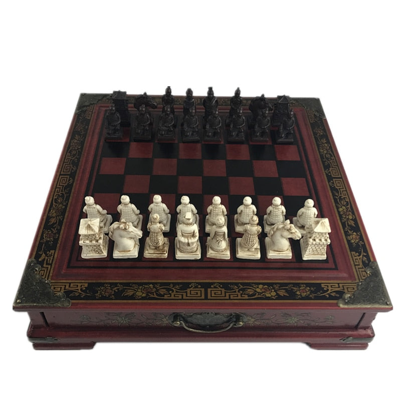 Terra-Cotta Warriors Chess Set with Decorative Storage