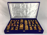 Painted Wood Maharaja Chess Pieces with Storage Box