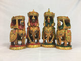 Painted Wood Maharaja Chess Pieces with Storage Box