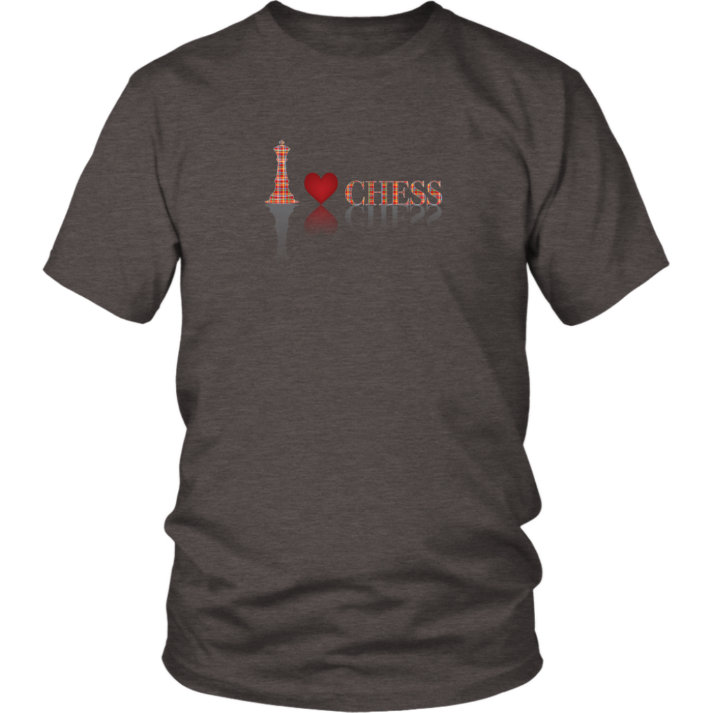 I heart Chess - I love Chess plaid reflective design - Adult Unisex T-Shirt