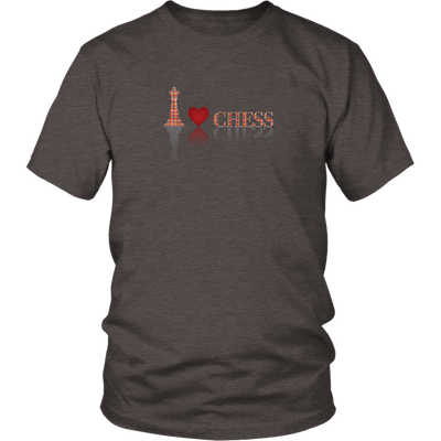 I heart Chess - I love Chess plaid reflective design - Adult Unisex T-Shirt