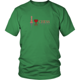 I heart Chess - I love Chess plaid reflective design - Adult Unisex T-Shirt