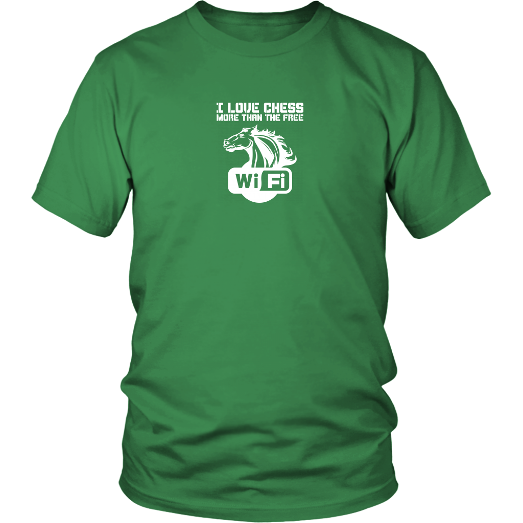 I love chess more than free WiFi! - Adult Unisex T-Shirt
