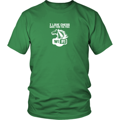 I love chess more than free WiFi! - Adult Unisex T-Shirt