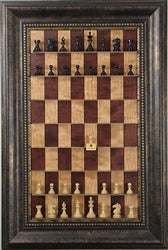 Red Cherry Chess Board with Antique Bronze Frame