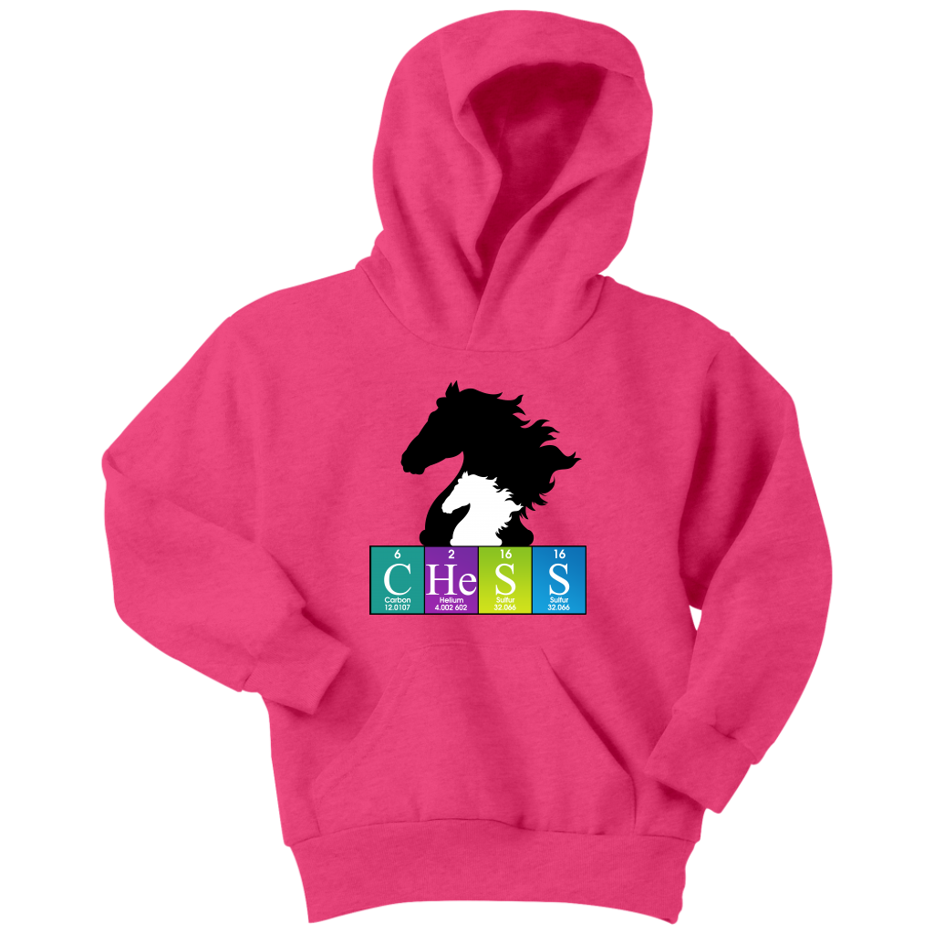 Chess Atomic Table Black Knight- Youth Unisex Hoodie