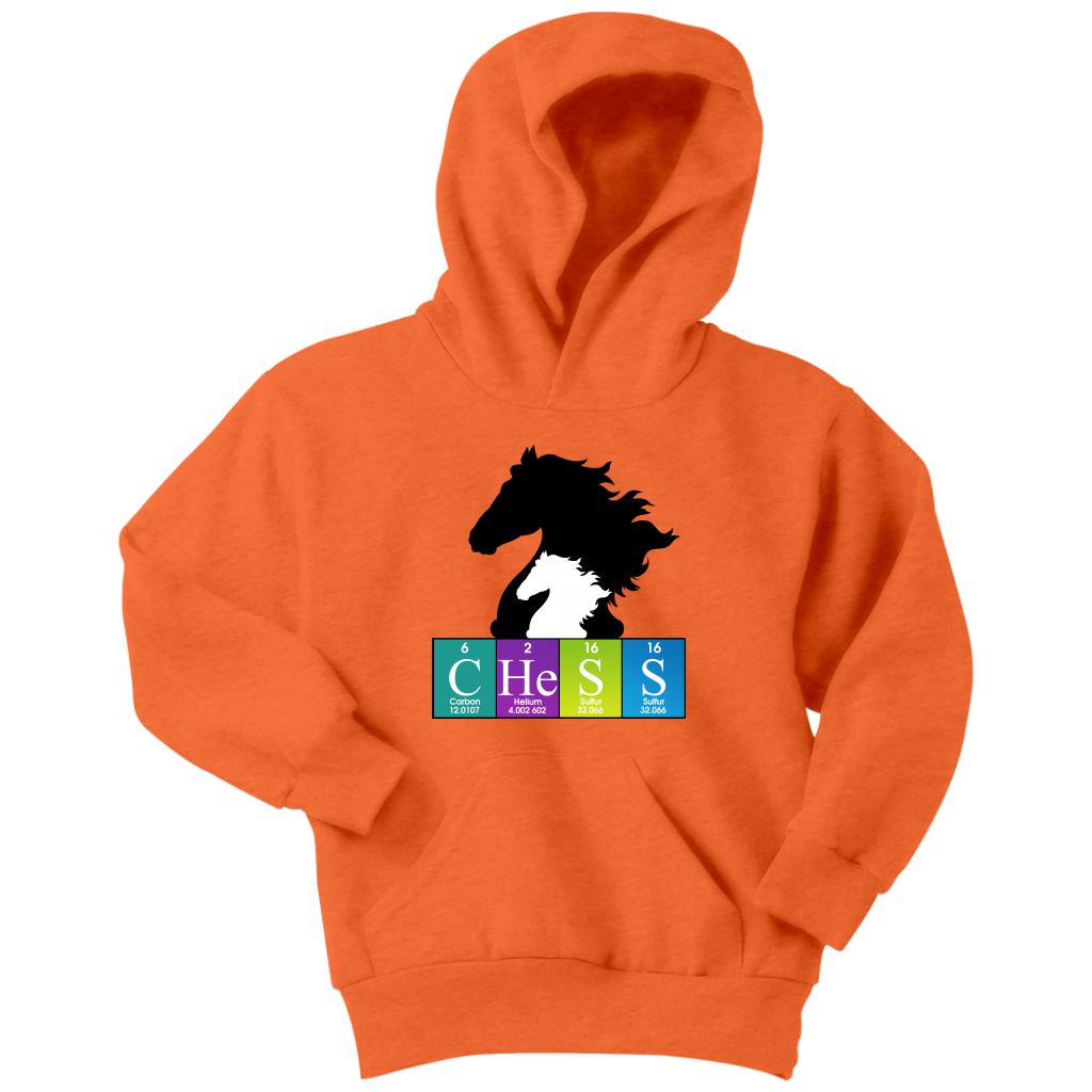 Chess Atomic Table Black Knight- Youth Unisex Hoodie