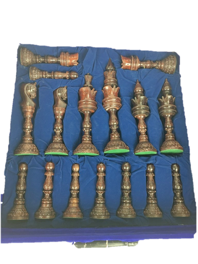 Tall Handcraft Wood Chess Pieces with Storage Box