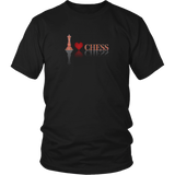 I heart Chess - I love Chess plaid reflective design - Adult Unisex T-Shirt