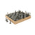 Black and Gray Chess Set in Rustic Ashwood Chest