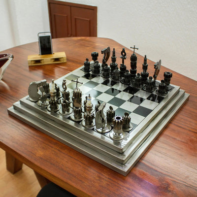 Upcycled Car Parts Chess Set - Hand Crafted in Mexico