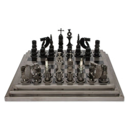 Upcycled Car Parts Chess Set - Hand Crafted in Mexico