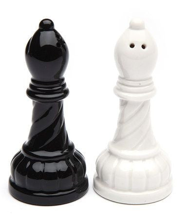 Bishop Salt and Pepper Set - Black and White