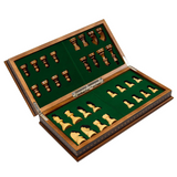 Folding Wooden Chess Set With Decorative Trim