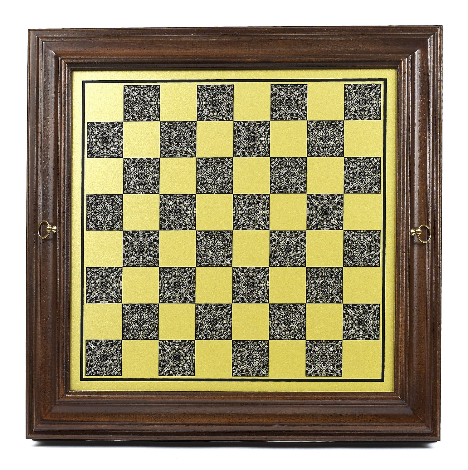 Antique finished wood chess board with storage - Handmade in Italy