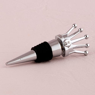Chess King Chrome Bottle Stopper with crystals
