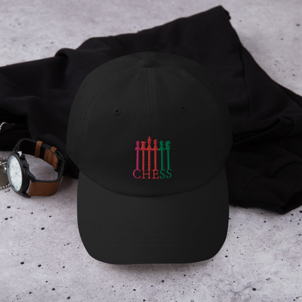 Chess Pieces Spelled Dad hat