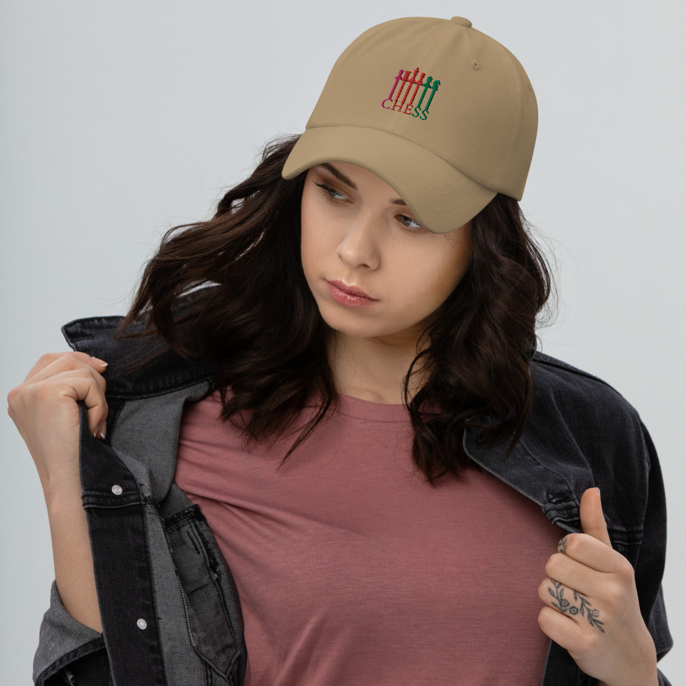 Chess Pieces Spelled Dad hat