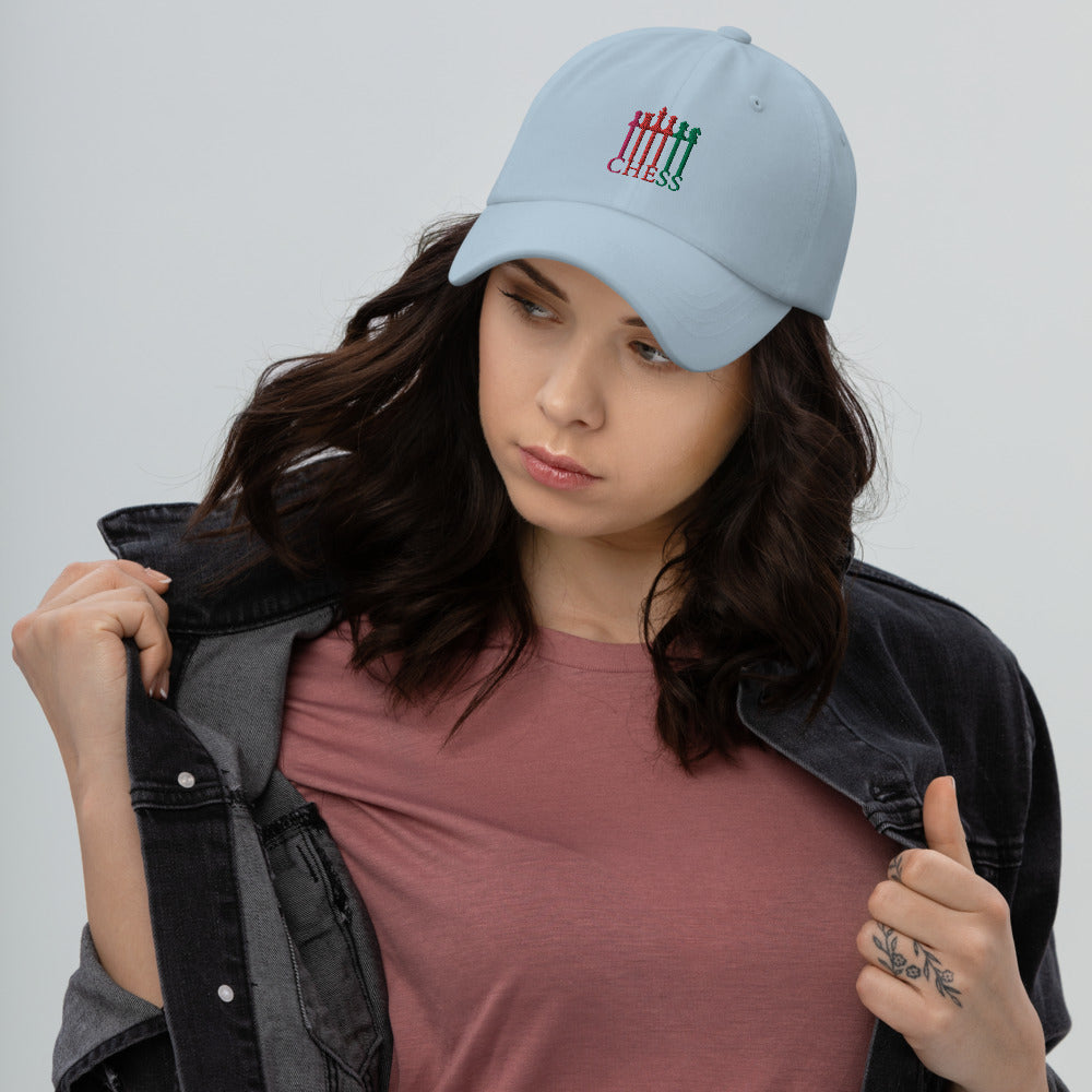 Chess Pieces Spelled Dad hat