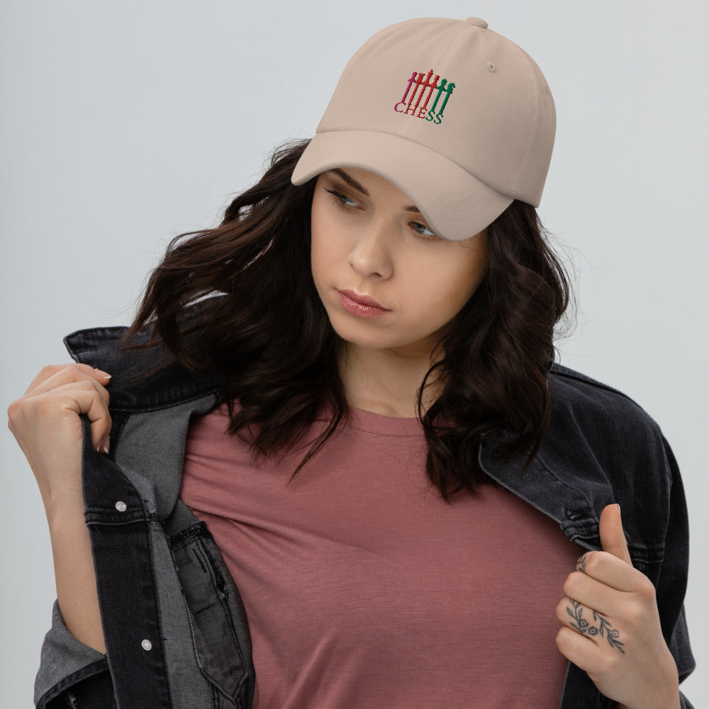 Chess Pieces Spelled Dad hat
