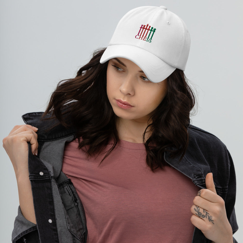 Chess Pieces Spelled Dad hat