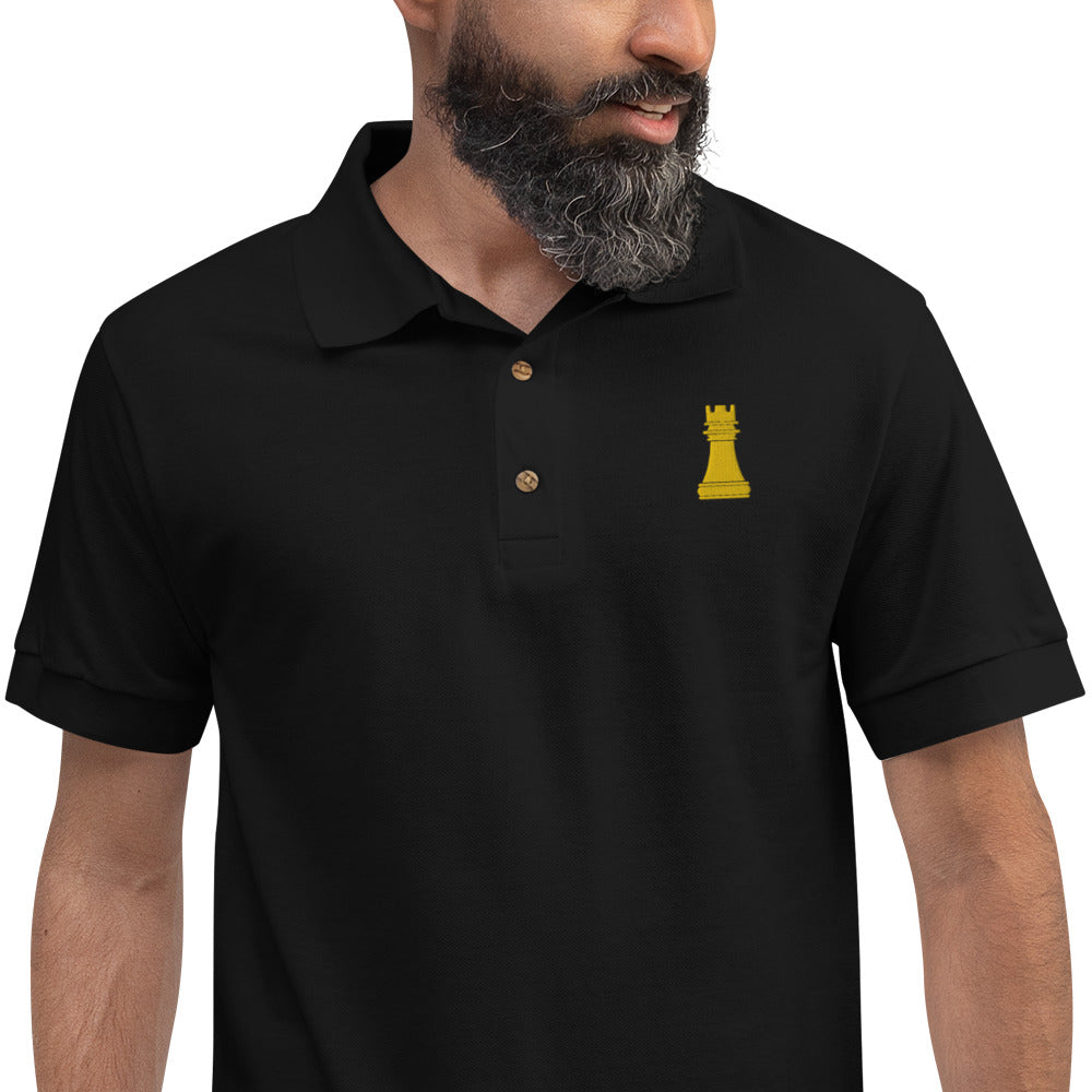 Rook Golden Embroidered Polo Shirt