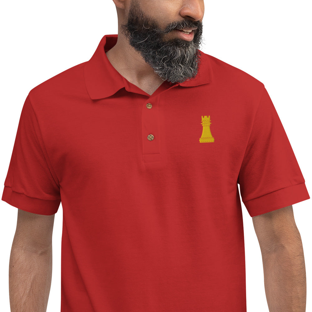 Rook Golden Embroidered Polo Shirt