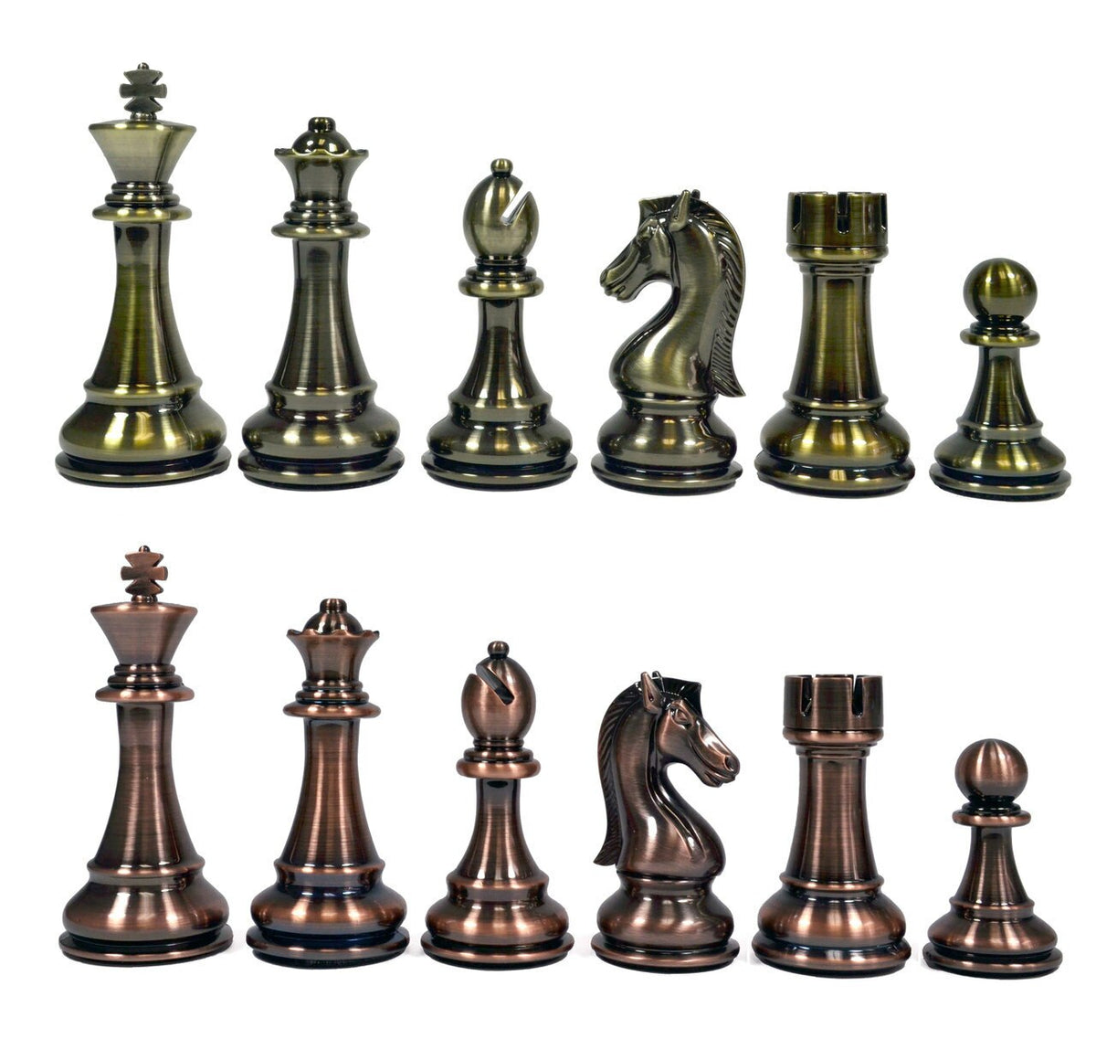 Metallic Candidate Chess Pieces with 4-1/4" King